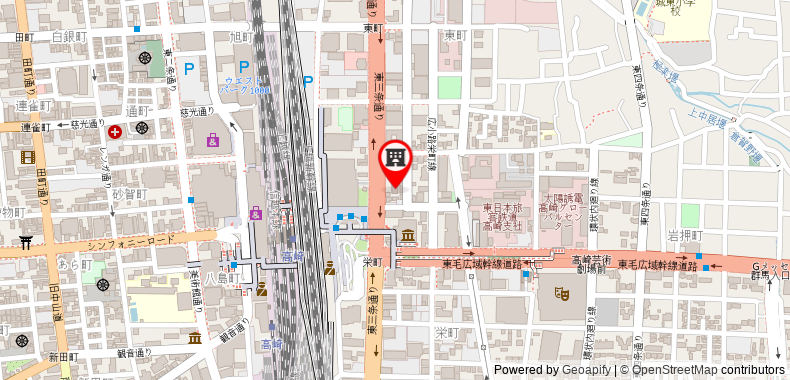 Bản đồ đến Khách sạn 1-2-3 Takasaki