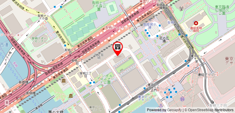 在地图上查看東京灣有明相鐵Grand Fresa酒店