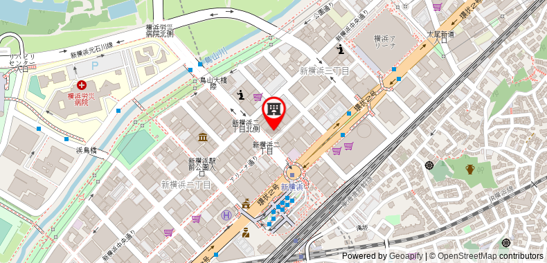 Bản đồ đến Khách sạn Shinyokohama Kokusai