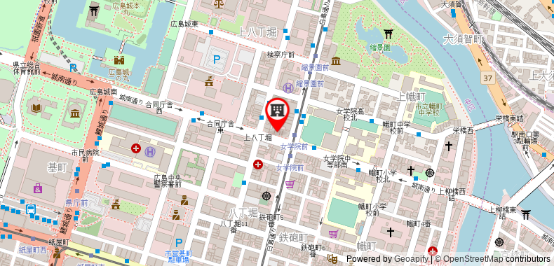 Bản đồ đến Khách sạn Hiroshima Pacific