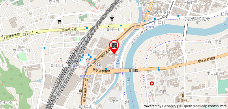 Bản đồ đến Khách sạn Route Inn Kumamoto Ekimae