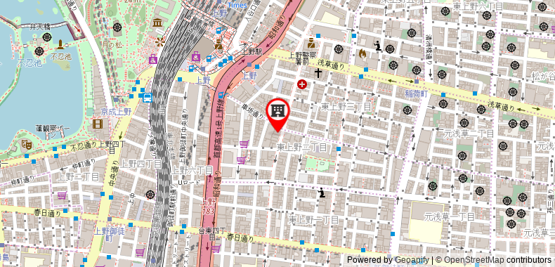 Bản đồ đến Khách sạn Ueno Terminal