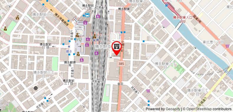 Bản đồ đến Khách sạn Century Art (Hakata Station)