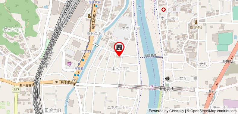 Bản đồ đến Comfy house near Kumamoto sta. Nippongi Red Line