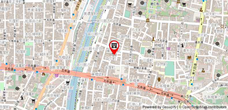 Bản đồ đến Good location close to Gion, Kiyomizu temple 201