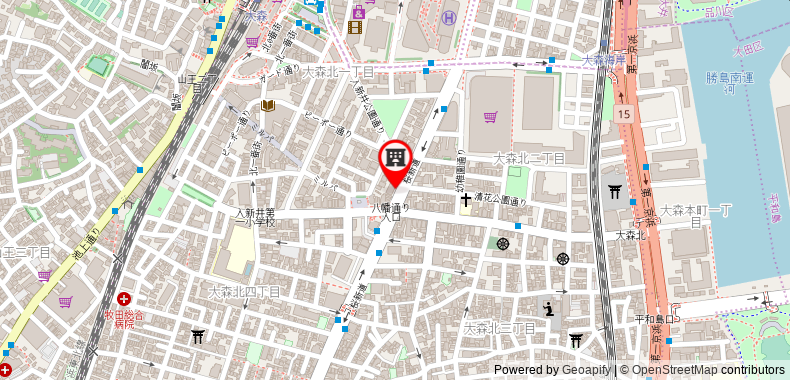 Toyoko Inn Tokyo Omori on maps