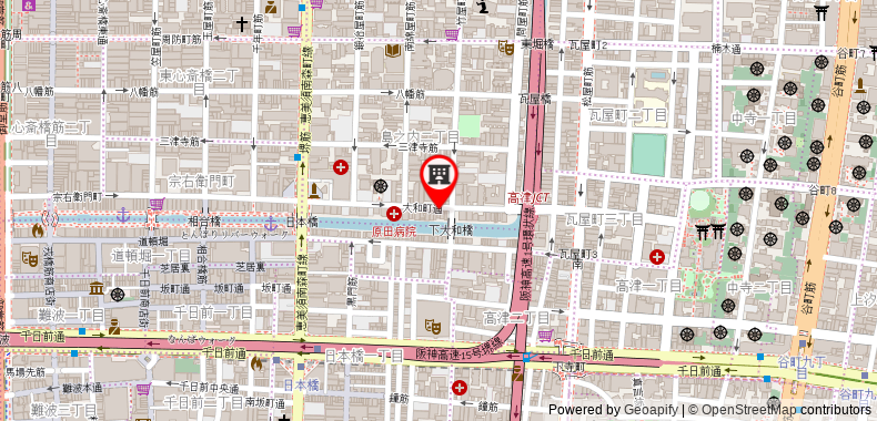 在地图上查看Grandouce公寓 - 道頓堀