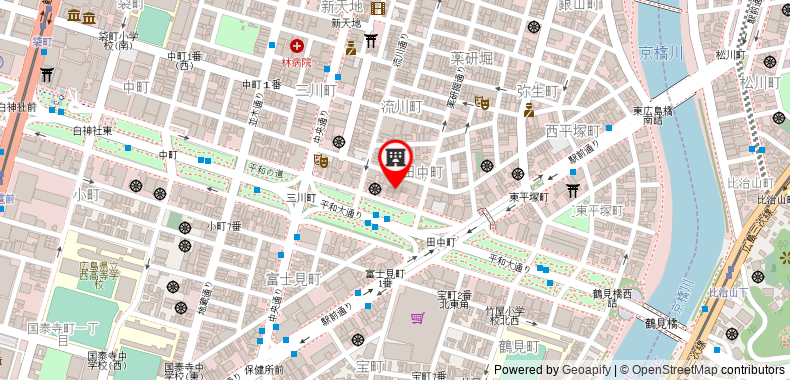 Bản đồ đến Khách sạn Oriental Hiroshima