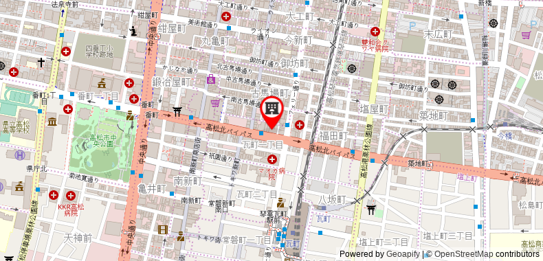 在地图上查看高松皇家花園酒店