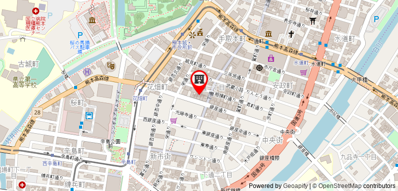 Bản đồ đến Khách sạn Sunroute Kumamoto