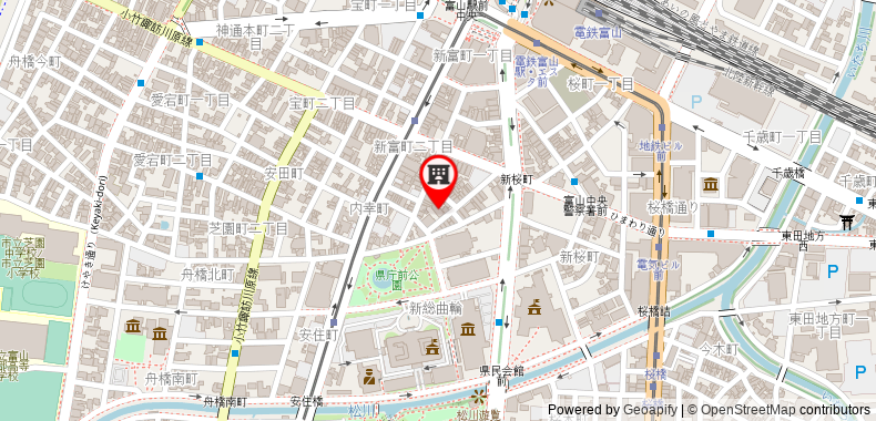 Bản đồ đến Khách sạn Park Inn Toyama