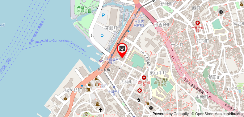 Bản đồ đến Khách sạn Monterey Nagasaki