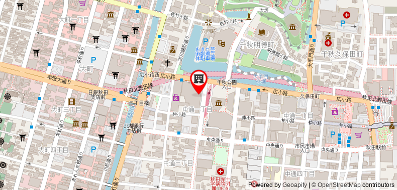 Bản đồ đến Khách sạn Akita Castle
