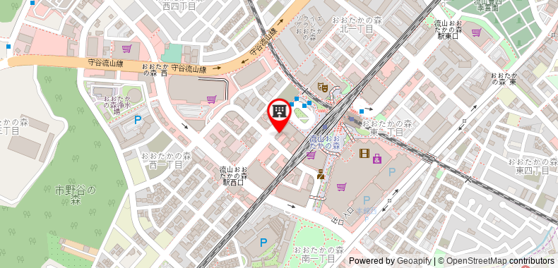Bản đồ đến Toyoko Inn Tsukuba Express Nagareyama-Otakanomori Ekimae