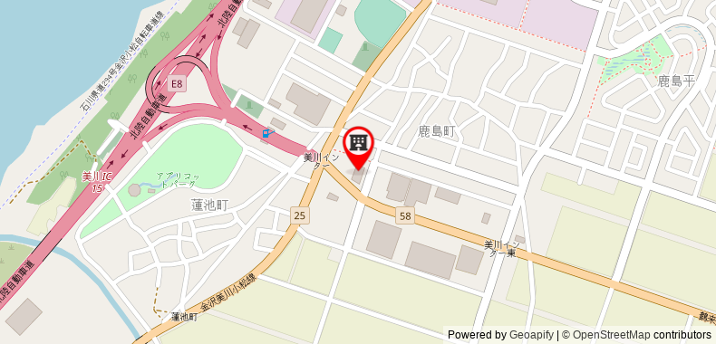 Bản đồ đến Khách sạn Route Inn Mikawa Inter