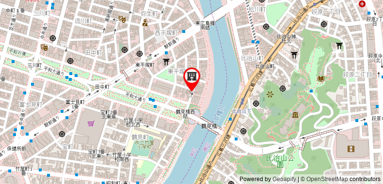 在地图上查看25平方米開放式公寓 (廣島) - 有1間私人浴室
