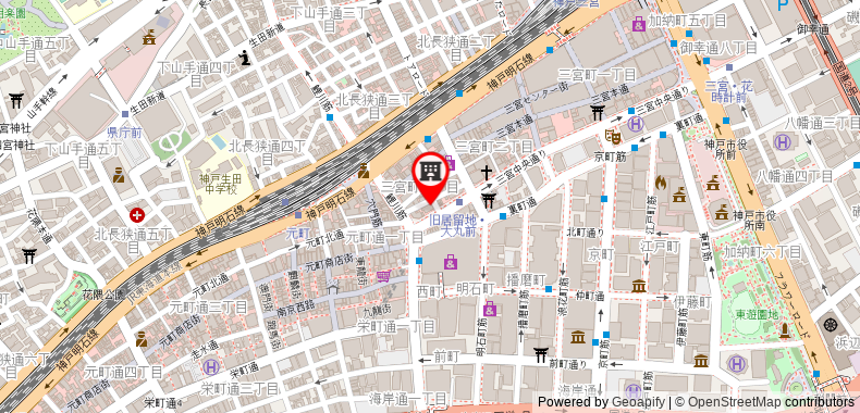 Bản đồ đến Khách sạn R&B Kobe-Motomachi