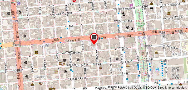 Bản đồ đến Khách sạn R&B Nagoya-Nishiki