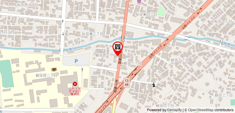 Bản đồ đến Khách sạn Route-Inn Yamagata South - in front of University Hospital -