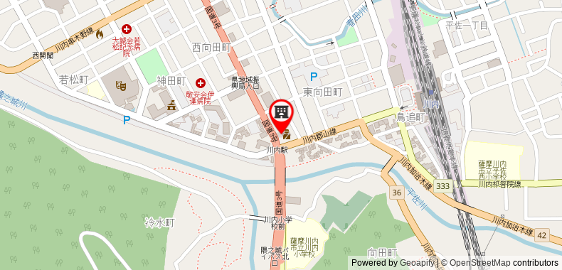 Bản đồ đến Khách sạn Route Inn Satsumasendai