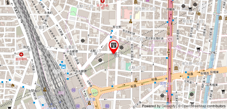 Bản đồ đến Toyoko Inn Nagoya-eki Sakuradori-guchi Honkan