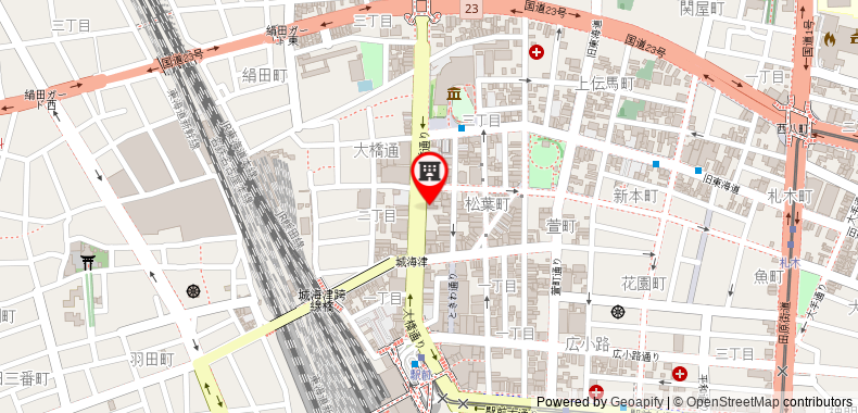 Bản đồ đến Khách sạn Route Inn Toyohashi Ekimae