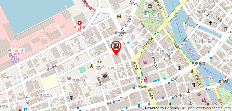 Bản đồ đến Khách sạn Ark Royal Fukuoka Tenjin