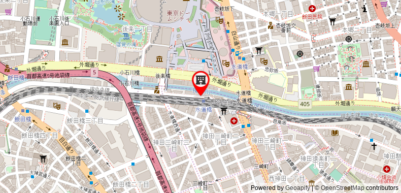 在地图上查看東京水道橋序列酒店
