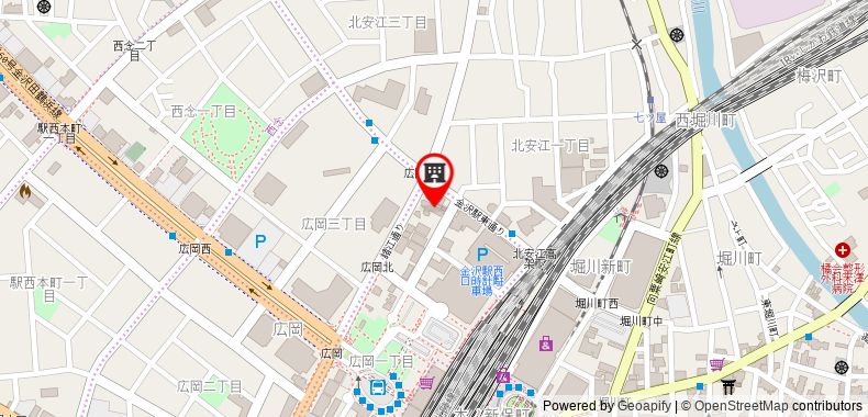 在地图上查看R&B酒店 - 金澤站西口