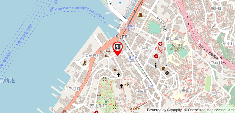 ANA Crowne Plaza Hotel Nagasaki Gloverhill on maps