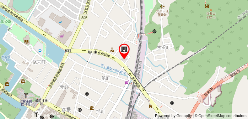 Bản đồ đến Khách sạn Hikone Station