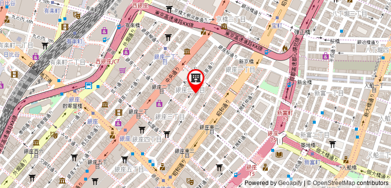 Bản đồ đến Mercure Tokyo Ginza