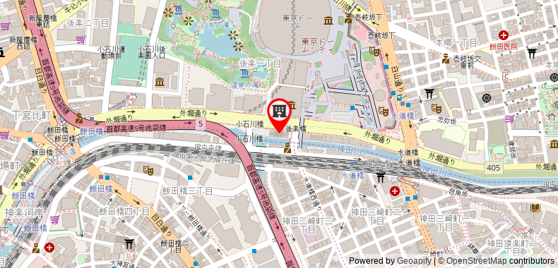 在地图上查看東京水道橋全球膠囊旅館