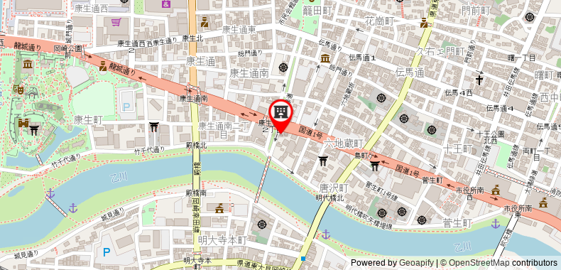 Bản đồ đến Khách sạn Okazaki Daiichi East Wing