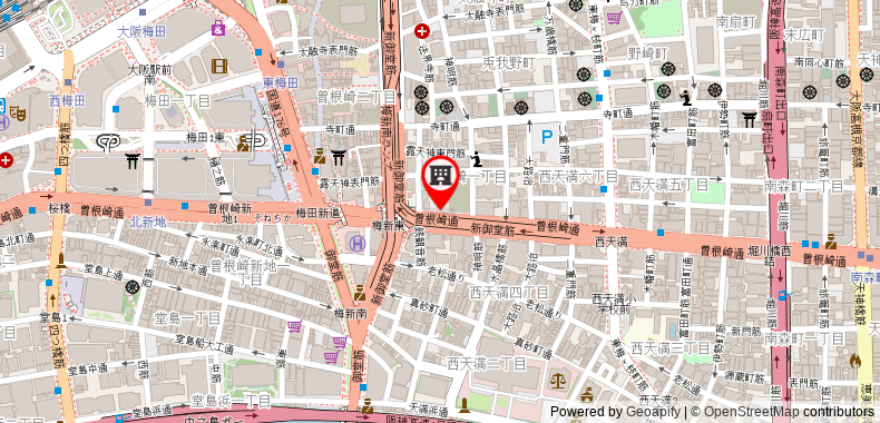 在地图上查看大阪爾樂喜恩特酒店