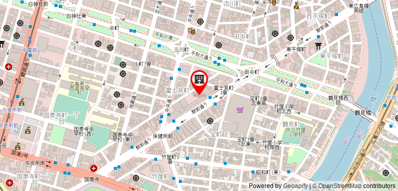Hilton Hiroshima on maps