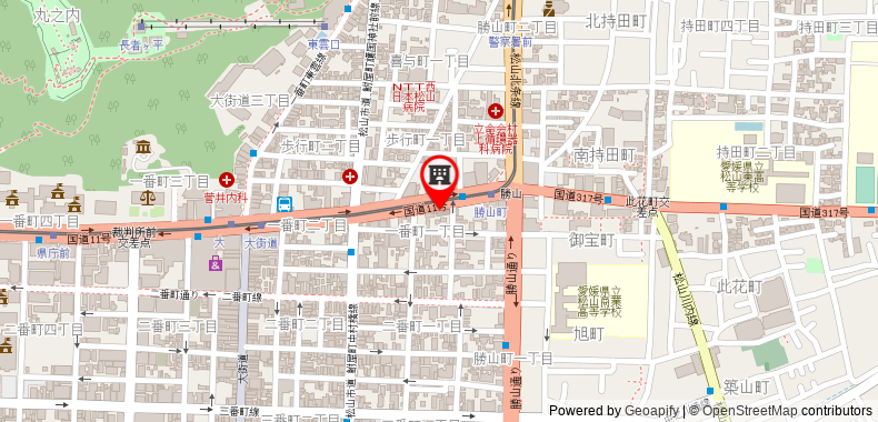 Bản đồ đến Toyoko Inn Matsuyama Ichiban-cho