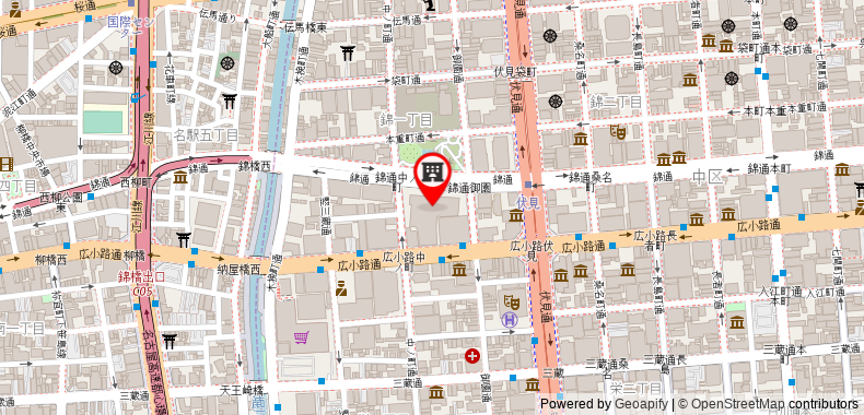 Bản đồ đến Khách sạn Nagoya Kanko