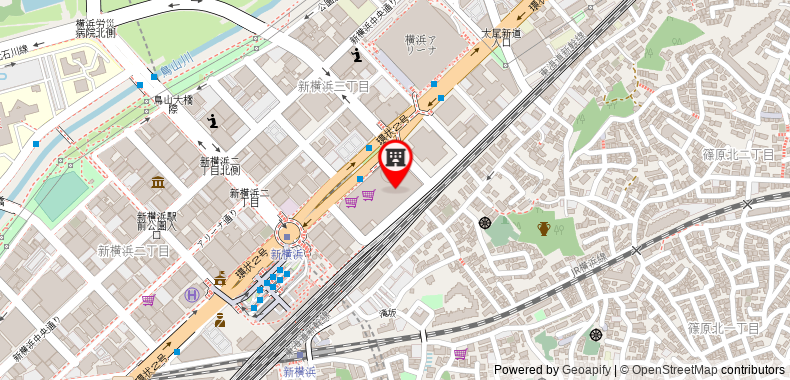 Bản đồ đến Khách sạn Shin Yokohama Prince
