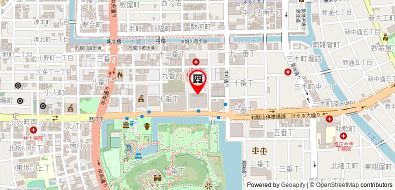 在地图上查看和歌山城大和ROYNET酒店