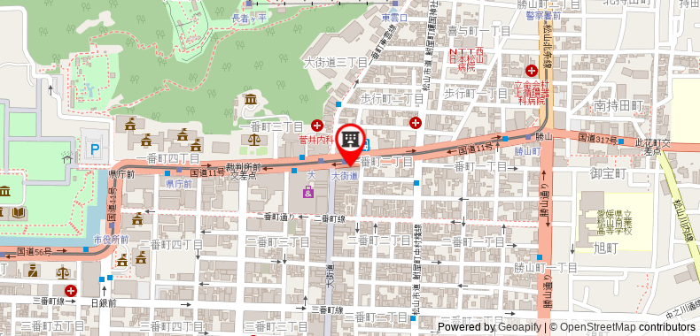 Bản đồ đến Khách sạn Candeo s Matsuyama Okaido