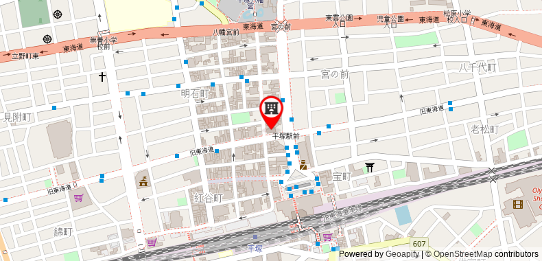 在地图上查看東橫INN湘南平塚站北口1