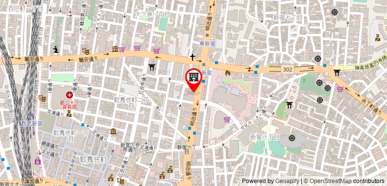 Bản đồ đến Khách sạn LiveMax Shinjuku Kabukicho-meijidori