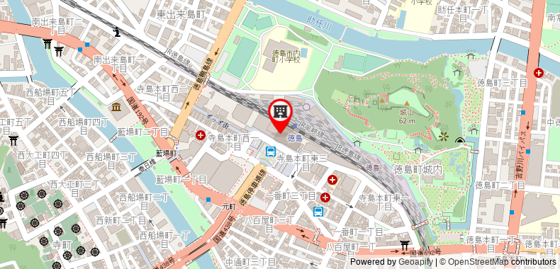 Bản đồ đến Khách sạn JR Clement Tokushima