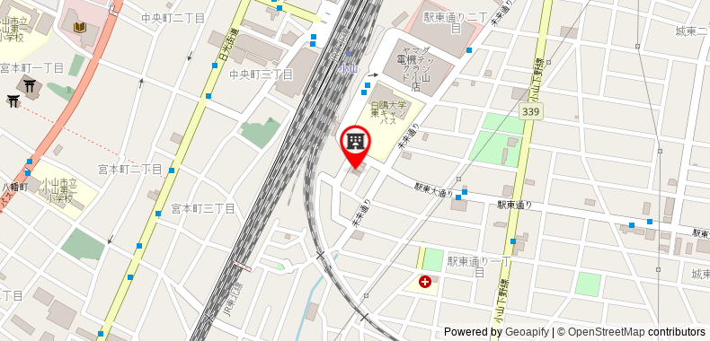 Bản đồ đến Toyoko Inn Oyama-eki Higashi-guchi No.1