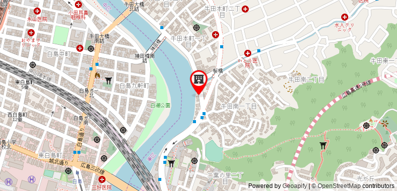 Bản đồ đến iStage Ushita-minami #204 Just 1.4km Hiroshima Sta