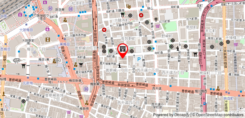 Bản đồ đến Khách sạn R&B Umedahigashi