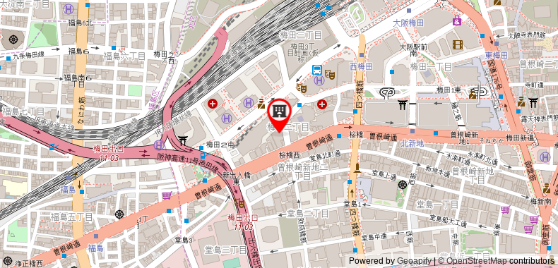 Bản đồ đến Khách sạn Intergate Osaka Umeda