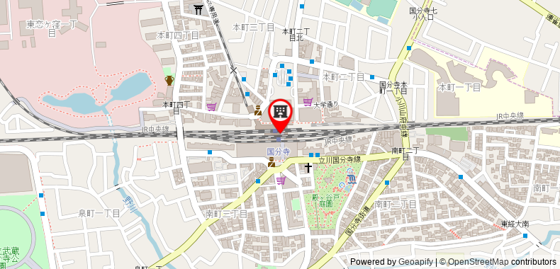 JR-East Hotel Mets Kokubunji on maps