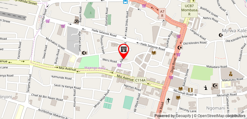 Bản đồ đến Khách sạn Regency Park Mombasa